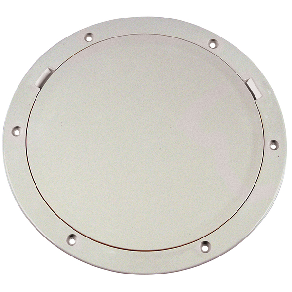 Beckson Marine 8" Smooth Center Pry-Out Deck Plate - White DP81-W